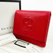 Unused GUCCI Tri-fold Wallet Compact Soho SOHO GG