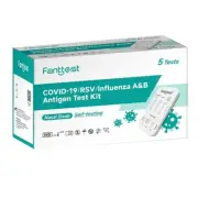Fanttest Covid-19, RSV, Influenza A&B Antigen Test Kit 5 Tests 2026 Expiry Date