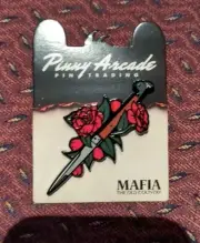Pinny Arcade PAX East 2025 Mafia Stiletto Blade Pin Panel Exclusive Knife Roses