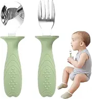 Kids Forks and Spoons | Baby Silverware Toddler Utensils Set | Cutlery with Easy-Grip Handles, Stainless Steel Children Safe Silverware for Kids Led Weaning Ages
