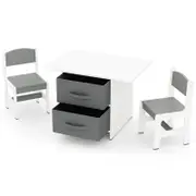 Costway 3PCS Kids Table & Chair Set Activity Center Writing Desk