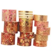 Splendid Gold Washi Tape Set Embroidery Pattern Foil Decorative Fierce Flowers
