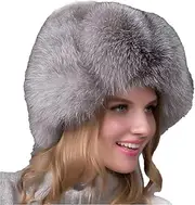 [Hcclijo] Winter Fur Pilot Hat Women's Warm Round Hat Warm And Cold-Proof Hat Outdoor Ski Hat