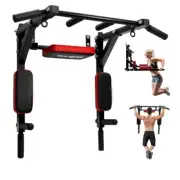 Yes4All Multifunctional Wall Mounted Pull Up Bar Chin Up Bar Dip Station for Hom