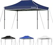 ALFORDSON Gazebo Marquee 3 x 4.5m High Adjustable with Pegs & Ropes, Pop-up Canopy with 420D Fabric Roof and Carry Bag, Camping Shade with Steel Frame for Wedding Party, Fabric Pavilion, Navy Blue