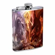 Dragons D40 Flask 8oz Stainless Steel Hip Drinking Whiskey Mythical Fantasy
