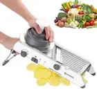 Adjustable Mandoline Slicer for Kitchen,Stainless Steel Vegetable Chopper - F...