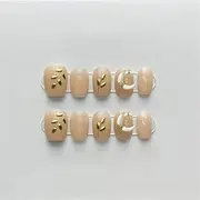 Hand Pressed Nails Ballet Nude Color False Nails Design Nail Tape Glue Full Cover Artificial Nails