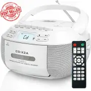 Portable CD Player, Boombox Cassette Player Combo with Bluetooth, FM Radio, U...