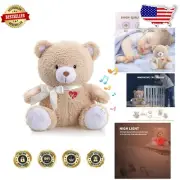 Baby Cry Activated Soother & White Noise Bear with Night Light for Infants