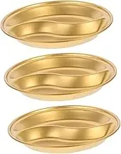 Amosfun 3Pcs Soy Sauce Plate Dual Compartment Seasoning Serving Dishes for Dipping Sauces Dressings and Appetizers and Easy to Clean