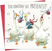 Twizler Funny Birthday Card - Party Geese - Women or Men Happy Birthday Card for Female Friend Male - Him Her Birthday Card Mum Dad Husband Wife - Son Daughter Card for Sister Brother