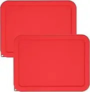 3 Cup Rectangle Silicone Storage Cover Lids Replacement for Pyrex 7210-PC Glass Bowls, (Container not Included) 2 Pack, Microwave, Dishwasher and Freezer Safe (Cherry Red)