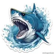 Shark Wave Bite, Vinyl Decal Sticker, Indoor Outdoor, 3 Sizes, #9505