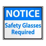 Industrial Decals Horizontal Vinyl Stickers Notice Safety Glasses Required Sign