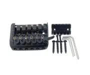 6 String Saddle Headless Guitar Bridge Tailpiece With Worm Involved String De...