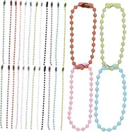 [OSALADI] 200Pcs Bead Chains for DIY Keychains and Tags Durable Hanging Tag Chains Mixed Color Ball Bead Chains for Jewelry Making and Craft Projects
