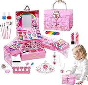 Makeup Toy Set | Play Real Makeup Girls Toys | Washable Safe Little Girl Makeup Set, Creative Washable Makeup Set Toy for Girls, Kids Aged 3-12