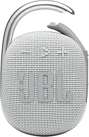 [JBL] Clip 4, White - Includes Portable Bluetooth 5.1 Speaker, Up to 10 Hours Playtime, Waterproof and Dustproof, Noise Reducing Speaker