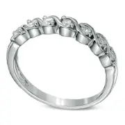0.13 CT. T.W. Natural Diamond Seven Stone "S" Anniversary Band in Sterling Silver