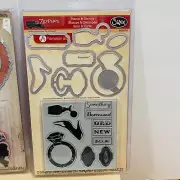 Sizzix HTF 7gypsies Stamp And Die Set Wedding Engaged Junk Journaling