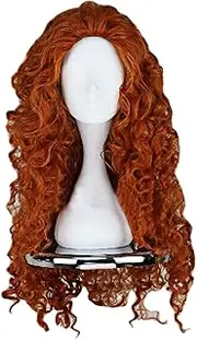 Angelaicos Women's Fluffy Wavy Party Halloween Costume Cosplay Wig Long Brown