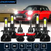Para For Mini Cooper 2003-2005 2006 2007 Combo Faros LED+Kit de luces antiniebla (for: Mini)