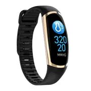 R16 Music Control Ips Screen Smart Watch Hr Blood Pressure Oxygen Monitor Sport Wristwatch Black-Gold