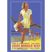 Great Barrier Reef Art Print – Retro Queensland Travel Promo – 3 sizes Poster