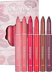 JulyCrab 6 Colors Lip Pencil Set Waterproof Long-lasting Lip Liner Matt Lipstick Pen