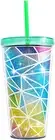 Cute Glitter Tumbler Cups with Lid and Straw, Double Wall Insulated Acrylic Cup,