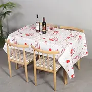 Halloween Bloody Tablecloth, Scary Bloodstained Handprint Table Cover for Horror Party Decor, Haunted House, Creepy Table Decoration Prop