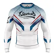 8 Weapons Rashguard LS Shift White-Navy-Red