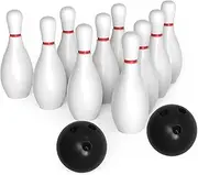 Large Size Thickened Kids Bowling Set, Indoor and Outdoor Sports, Family Sports Games, Plastic Bowling Set, Bowling Set for Kids 2-5(10 Bottles, 2 Balls)