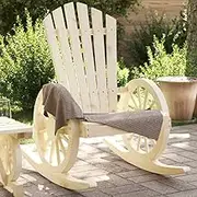 Garden Chair Rocking Adirondack Chair Solid Wood Fir Patio Seating
