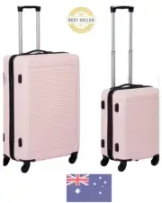 2 Piece Hard Case Set Fully lined interior Lockable zip Blush. AUS FREE DELIVERY