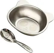 Zibeem Stainless Steel Dinnerware Set Kids - 450ml Dinner Dishes for Kids,Metal Plates for Kids, Feeding Serving Camping Plates with Cartoon Animal