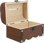Vaguelly Vintage Wooden Trinket Storage Box Retro Keepsake Chest with Lock for Jewelry and Household Items Antique Decorative Treasure Box for Home and Gifting