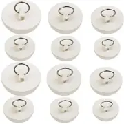 12 Pack Rubber Bathtub Sink Drain Stopper Plug with Hanging Ring for Bathroom