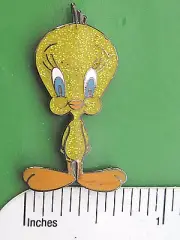 TWEETY BIRD ( GLITTER ) - hat pin , lapel pin , tie tac , hatpin GIFT BOXED
