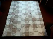COUNTRY COTTAGE WILD AFRICAN SAFARI ANIMALS FLANNEL PATCHWORK THROW QUILT - NEW