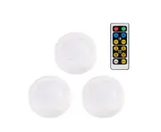 L32 3PCS 2-color Ice Hockey Light White/Warm Light Infrared Remote Control Dimming Timer Night Light Pat Closet Light