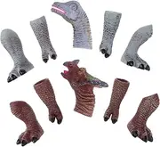 2 Sets Dinosaur Finger Puppets Set Creative Vinyl Finger Dolls for Lightweight and Safe Animal Puppets for Imaginative Home and Kindergarten Activities