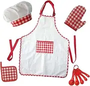 NOLITOY 1 Set Cooking Kit Kitchen Apron with Apron Chef Hat Safe Food Grade Materials for Little Chefs Cooking Baking Activities