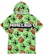Bioworld Minecraft Towel Poncho Unisex Kids Creeper TNT Allover Print One Size