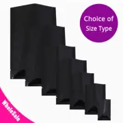 Many Sizes for Glossy Black Flat Foil Mylar Heat-Sealable Open Top Pouch Bag B01
