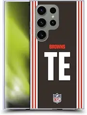 Head Case Designs Officially Licensed NFL TE Brown Cleveland Browns Positions & Logo Gel Case [Military Grade Protection] Compatible with Samsung Galaxy S24 Ultra 5G