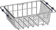 Stainless Steel Dish Drying Rack for Kitchen Storage Organizers, Utensil Holder, Expandable Sink Drying Rack Dish Racks in Sink, Over Sink or On Counter (38 cm to 55 cm)
