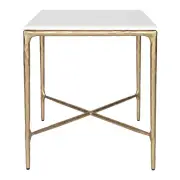 Cafe Lighting & Living Heston Marble Square Side Table (Brass)