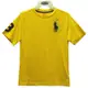 Ralph Lauren 大童刺繡數字3經典大馬素面短袖t恤-黃色